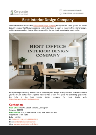 Best Interior Design Company
