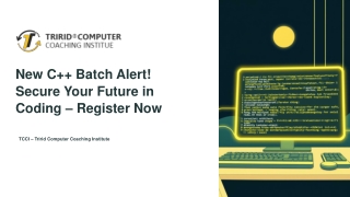 New C   Batch Alert! Secure Your Future in Coding – Register Now