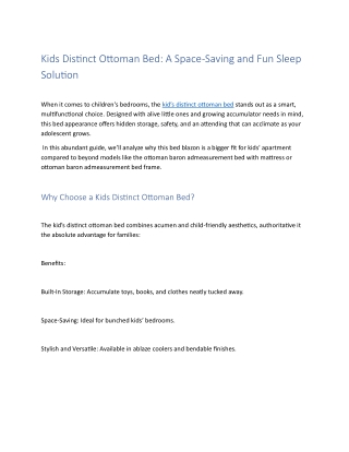 kids single ottoman bed