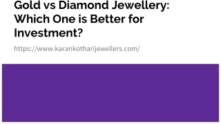 Gold vs Diamond Jewellery. Which One is Better for Investment