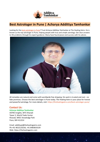 Best Astrologer in Pune-Addittya Tamhankar