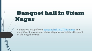 banquet hall in Uttam nagar