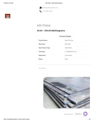 Top MS Plates Suppliers in Punjab & Assam