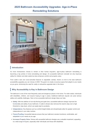 2025 Bathroom Accessibility Upgrades Age-in-Place Remodel