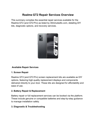 Realme GT2 Repairing Phones Near Me | Screen, Battery & More