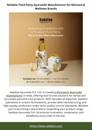 Reliable Third Party Ayurvedic Manufacturer for Skincare & Wellness Brands