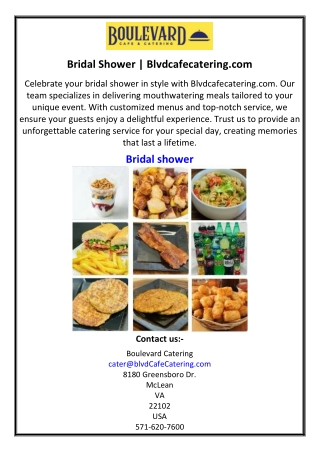 Bridal Shower | Blvdcafecatering.com