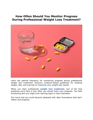 How Often Should You Monitor Progress During Professional Weight Loss Treatment