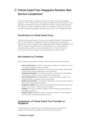 Virtual Guard Tour Singapore Reviews_ Best Service Comparison