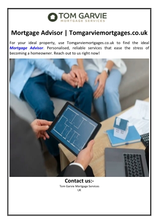 Mortgage Advice Coventry | Tomgarviemortgages.co.uk