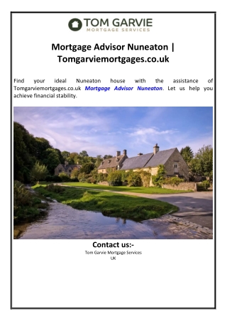 Mortgage Advisor Nuneaton | Tomgarviemortgages.co.uk