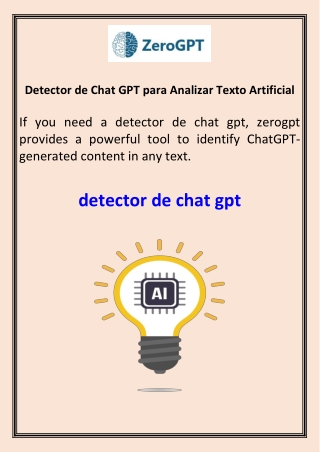 Detector de Chat GPT para Analizar Texto Artificial