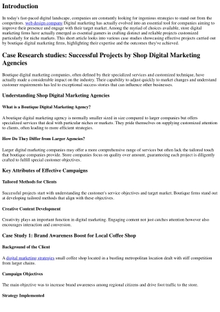 Case Studies: Successful Campaigns by Boutique Digital Marketing Agencies