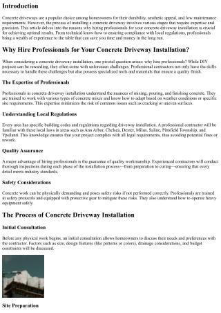 Why Hire Professionals for Your concrete driveway installation?