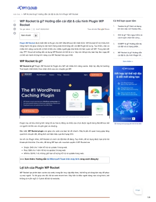 Plugin WP Rocket Là Gì? Hướng Dẫn Cách Sử Dụng WP Rocket Tối Ưu Tốc Độ Web WordP