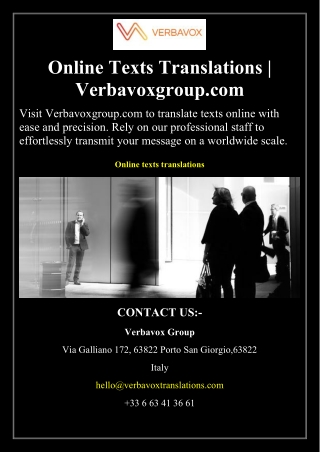 Online Texts Translations  Verbavoxgroup.com