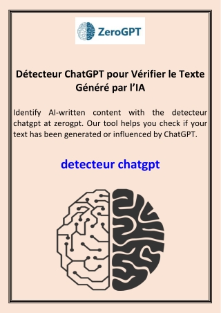 Détecteur ChatGPT pour Vérifier le Texte Généré par l’IA