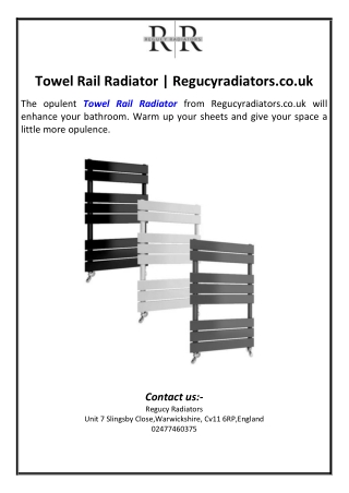 Towel Rail Radiator | Regucyradiators.co.uk