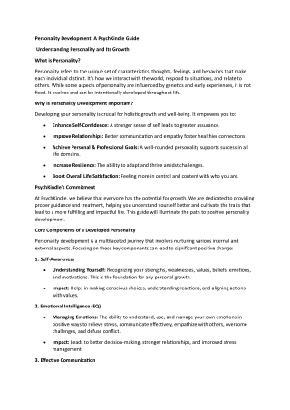 Personality Development Training for Personal & Professional Growth