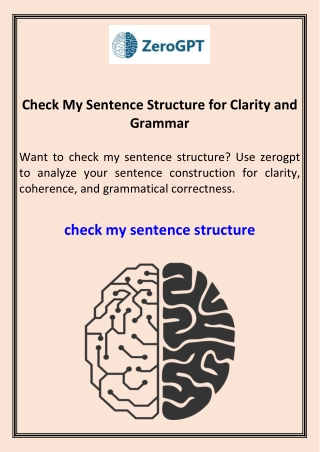 Check My Sentence Structure for Clarity and Grammar