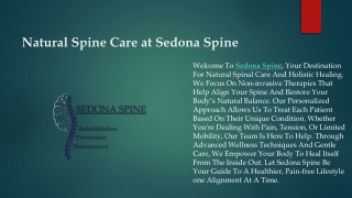 Natural Spine Care at Sedona Spine