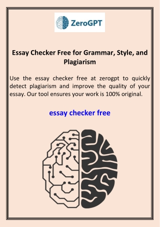 Essay Checker Free for Grammar, Style, and Plagiarism