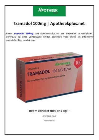 tramadol 100mg | Apotheekplus.net