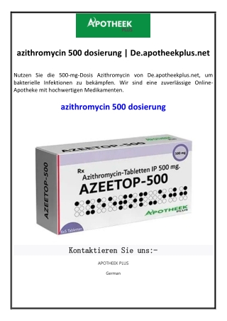 azithromycin 500 dosierung | De.apotheekplus.net