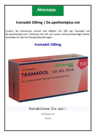 tramadol 100mg | De.apotheekplus.net
