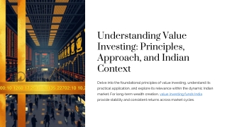 Understanding Value Investing Principles Approach and Indian Context
