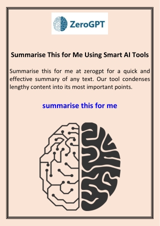 Summarise This for Me Using Smart AI Tools