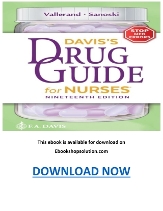 Davis's Drug Guide for Nurses 19th Edition PDF