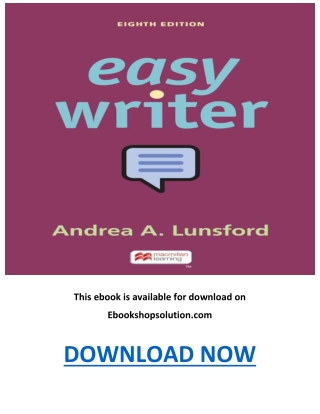 EasyWriter 8th Edition PDF
