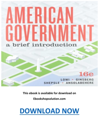 American Government A Brief Introduction 16th Edition PDF