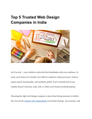 Top 5 Trusted Web Design Companies in India