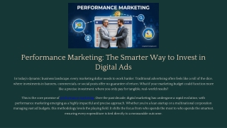 Performance Marketing Explained: A Results-Driven Advertising Strategy