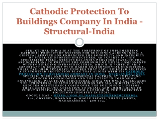 Cathodic Protection To Buildings Company In India - Structural-India