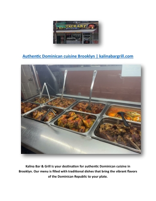 Authentic Dominican cuisine Brooklyn | kalinabargrill.com