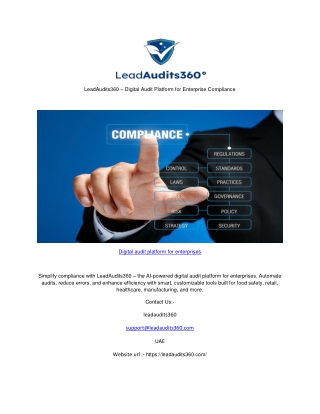 LeadAudits360 – Digital Audit Platform for Enterprise Compliance