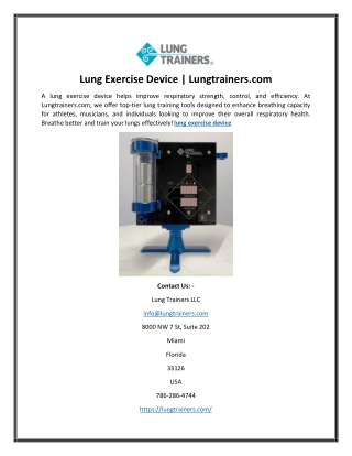 lung exercise device