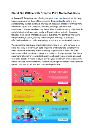 Stand Out Offline with Creative Print Media Solutions