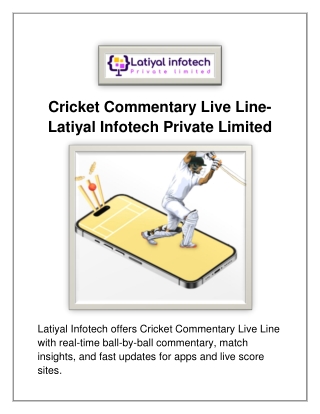 Cricket Commentary Live Line- Latiyal Infotech Private Limited