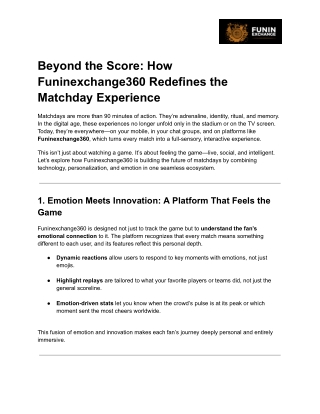 Feel Every Match with Funinexchange360 Live