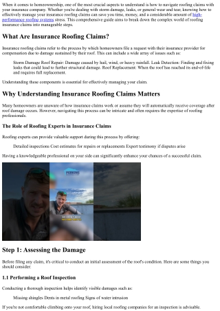 Understanding Insurance Roofing Claims: A Step-by-Step Guide