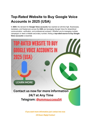 Top-Rated Website to Buy Google Voice Accounts in 2025 (USA)
