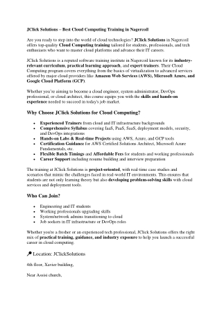 Cloud Computing in Nagercoil