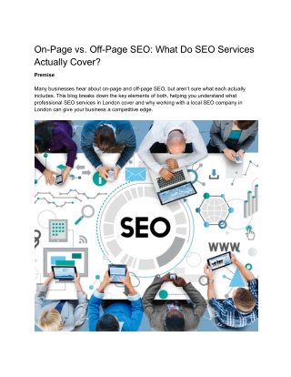 On-Page vs. Off-Page SEO- What Do SEO Services Actually Cover