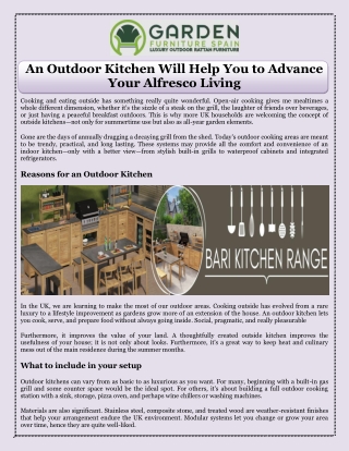 An Outdoor Kitchen Will Help You to Advance Your Alfresco Living