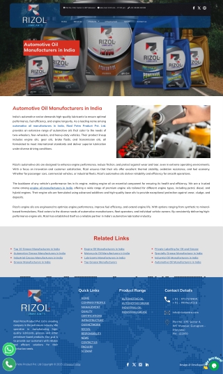 Best Automotive Oil Brands in India