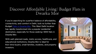 Discover Affordable Living_ Budget Flats in Dwarka Mor